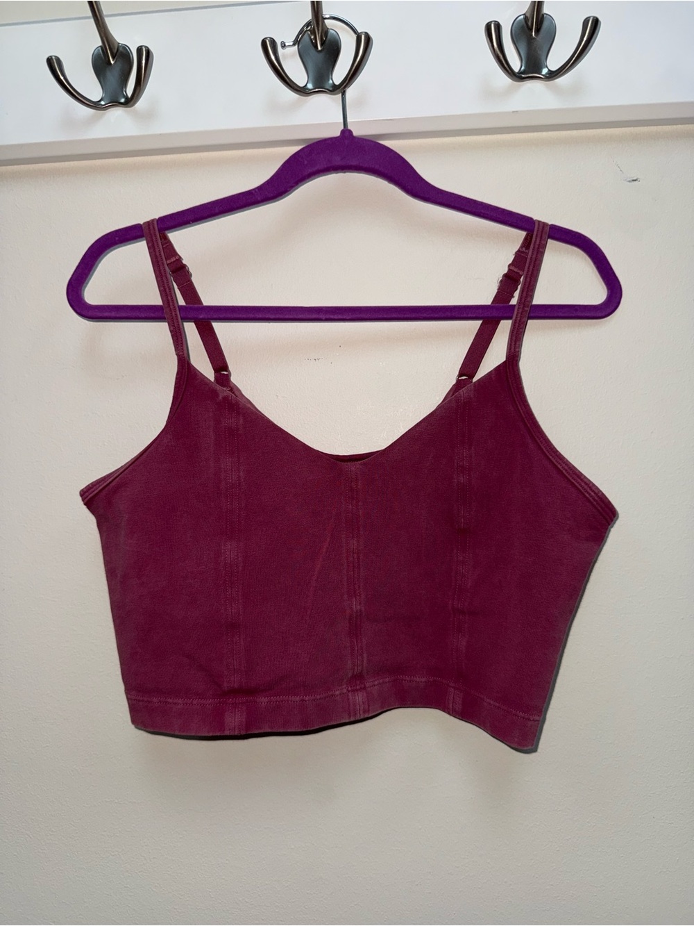 aerie Plum Cropped Tank Top with Adjustable Straps